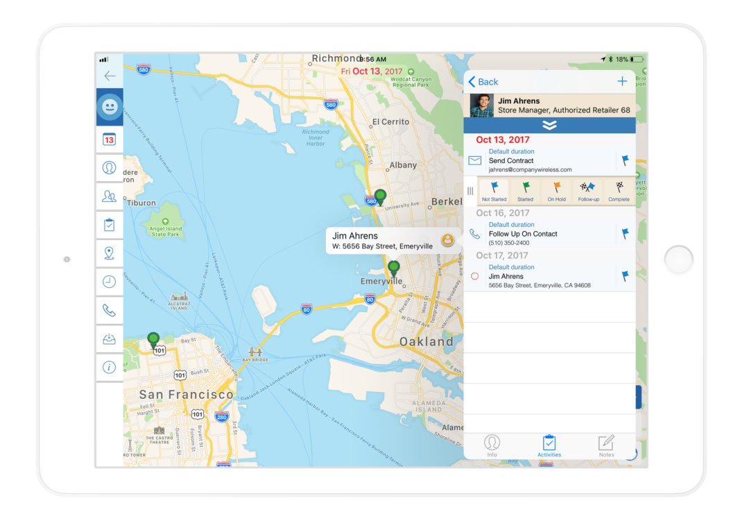 iPadactivity Mapview (formerly Sales Navigator) Route Planner and